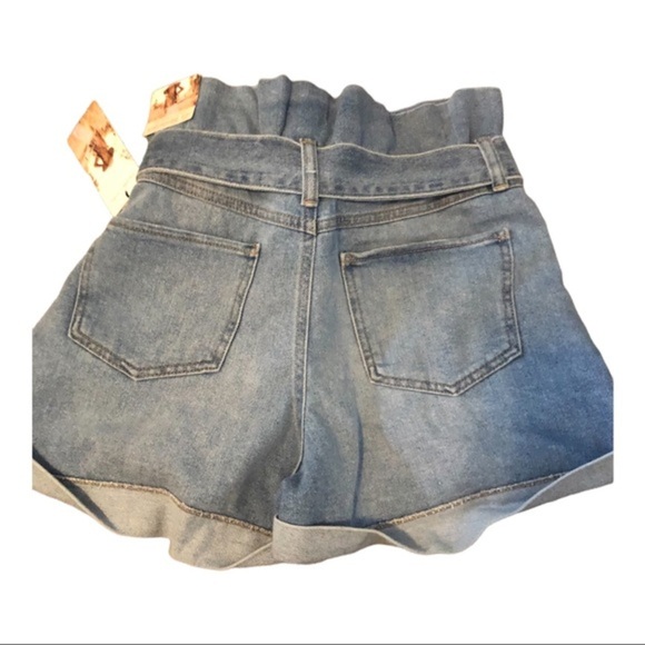 Sincerely Jules Super high rise whiskered paperbag waist denim jean shorts size5 - Picture 3 of 10